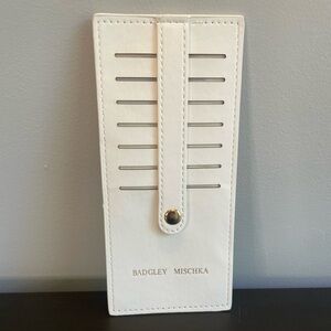 Badgley Mischka White Card Holder